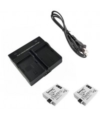 ismartdigi LPE5 Digital Camera Battery x2 + Dual Charger for Canon EOS 500D/1000D/450D  