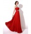 Formal Evening Dress A-line Bateau Floor-length Chiffon with Beading  