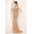 Formal Evening Dress Trumpet / Mermaid V-neck Sweep / Brush Train Tulle with Crystal Detailing / Sequins  