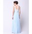 Formal Evening / Black Tie Gala Dress A-line / Princess Bateau Floor-length Chiffon with Appliques / Beading / Sash / Ribbon  