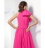 TS Couture? Formal Evening Dress - Elegant Plus Size / Petite A-line / Princess High Neck Court Train Chiffon withBow(s) / Sash / Ribbon / Side  