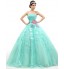 Formal Evening Dress Ball Gown Strapless Floor-length Organza / Tulle / Charmeuse with Appliques / Beading / Flower(s) / Ruching  