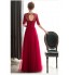 Formal Evening Dress Sheath / Column Jewel Floor-length Tulle with Beading  