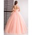Formal Evening Dress Ball Gown Strapless Floor-length Tulle with Crystal Detailing  