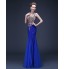 Formal Evening / Military Ball Dress - Lace-up / See Through / Color Block Trumpet / Mermaid Straps Floor-length Lace / Tulle withBeading  